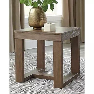 Contemporary Square End Table in Warm Brown - HER Home Design Boutique